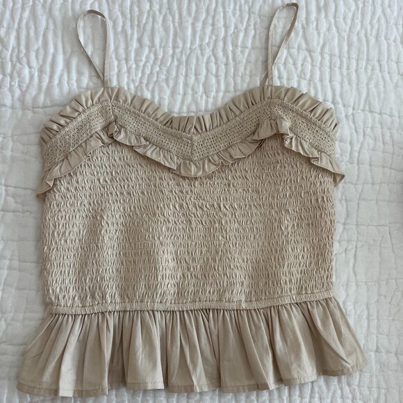 New Anthropologie Forever That Girl Zubair Smocked Peplum Tank - Picture 4 of 5